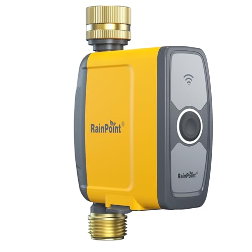 RAINPOINT WiFi Water Timer, Smart Sprinkler System Valve With APP & Voice Control, Weather-Based Automatic Rain Delay, Brass Inlet & Outlet (No WiFi Hub) - style: Timer without WiFi hub