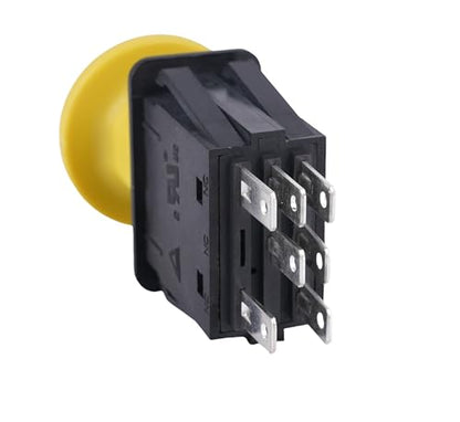 Clutch PTO Switch 7 Terminals fits MTD Cub Cadet 925-3233A 725-3233A 925-3233 725-3233 Delta 6201-308 6204-308 Blade Clutch Compatible for RTZ XT2 ZT1 ZTR Zero Cub Cadet PTO Switch 10 AMP Yellow