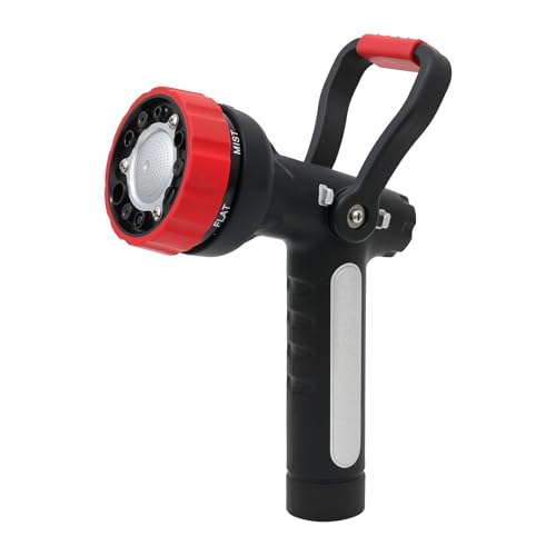 RESTMO Fireman Hose Nozzle Heavy Duty, Garden Hose Spray Nozzle for Outdoor - color: Red