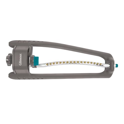 Gilmour Adjustable Rectangular Lawn Sprinkler, Water Sprinkler for Large Area Coverage, Hose Sprinkler for Lawn and Garden, Gray