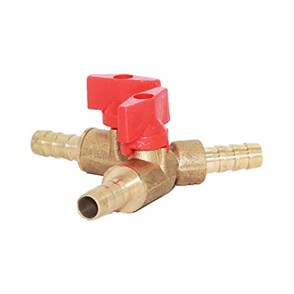 Joywayus 5/16" Hose Barb, Y shaped Type 3 way Union Intersection/Split Brass Shut off Ball Valve Fitting - size: 5/16"-1pcs