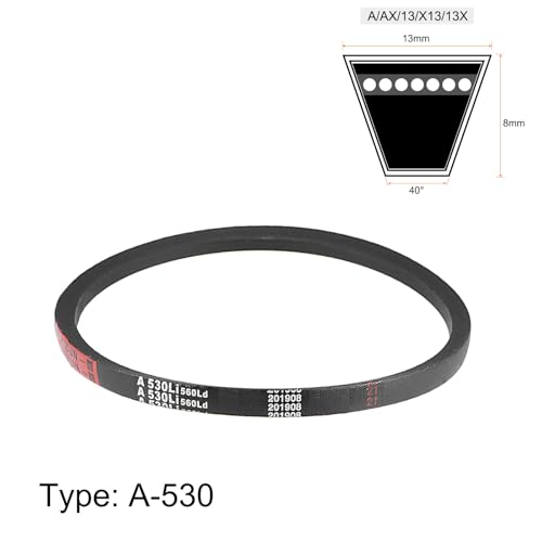 uxcell A530 V-Belts 530mm Inner Girth 13mm Top Width 8mm Thickness A-Section Rubber Drive Transmission Belt 2pcs - size: 21"
