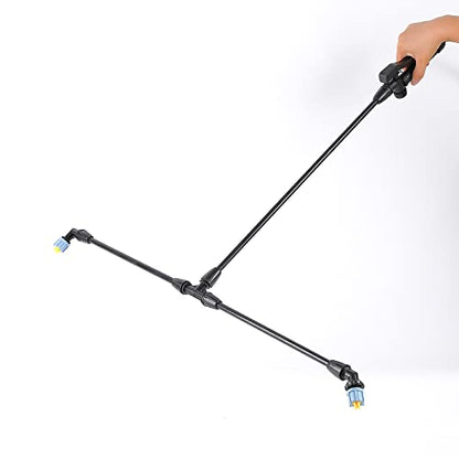 2-Nozzle Poly Boom Wand,Backpack Sprayer Multi Nozzle Spray Holder, Equipped with Cylindrical Nozzle and 110 Degree Fan Nozzle, 90 Degree Right Angle and 45 Degree Angle Spray Pattern