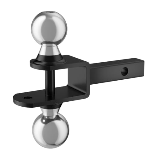 Upgraded 4-in-1 ATV/UTV Trailer Hitch with 1-1/4-Inch Receiver Tube, Multi-Purpose Tow Adapter, 1-7/8-Inch & 2-Inch Dual Ball Mount, MAX 6,000 LB GTW, Matte Black - size: 1-1/4-Inch Trailer Hitch