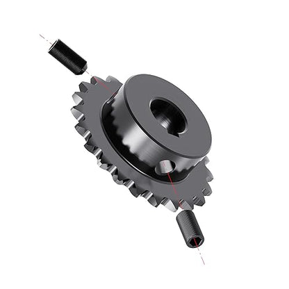 22 Tooth Roller Chain Sprocket, 25 Chain, 14mm Bore, Kw - size: 22T/14(5x2.3)mm keyway