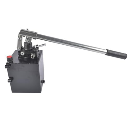 Double Acting Hydraulic Hand Pump, 3600 PSI & 1.5 CID, Hand Operated Hydraulic Pump with 5 Quart Tank and Changeover Valve, 3/8" NPT Ports Portable Hydraulic Power for Equipment Maintenance Vahaha - size: 1.5 CID