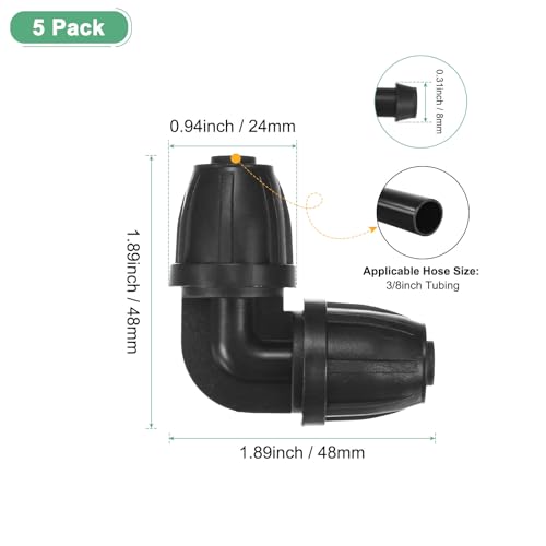 M METERXITY 5-Pack Drip Irrigation Barbed Locking Fittings 3/8 in Kit