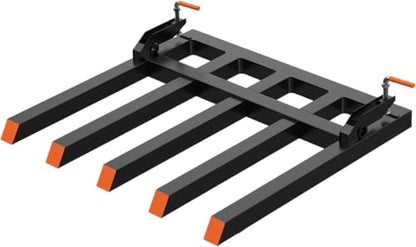 Clamp-On Debris Forks for 48-Inch Bucket, 2500 LBS, 5 Tines