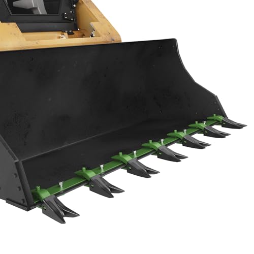Garvee Heavy Duty 53 in Bucket Tooth Bar Designed for Sub-Compact Tractors, No Drilling Required, Fits 1/2 in or Smaller Bucket Cutting Edges, Durable Green Finish - size: 53''