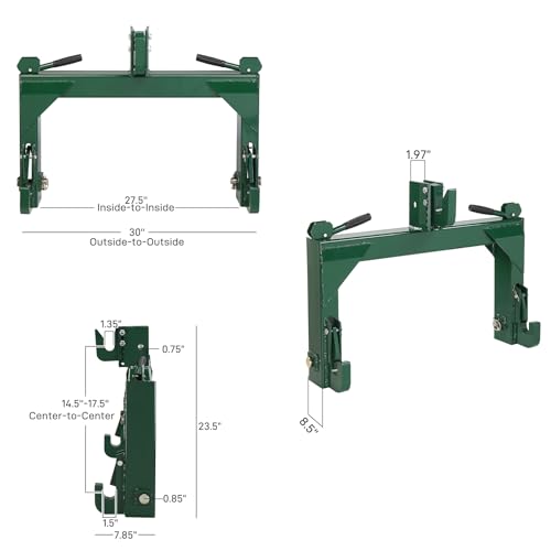 3 Point Quick Hitch Receiver 3000 lbs 3-Pt Attachments - color: Green