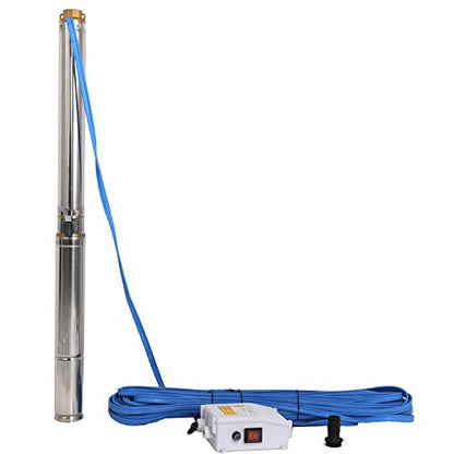 Submersible Pumps 2.5" OD Pipe 220V/60HZ 0.75KW 1HP Stainless Steel 1" Outlet Submersible Bore Pump Deep Well Pump with Control Box for Farm Irrigation - size: 220V/60Hz 0.75KW 1HP 1"