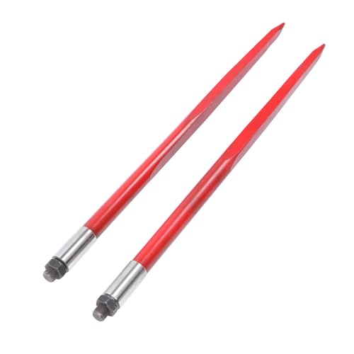 waltyotur 2PC 43" Red Hay Spear 3000lb for Bobcat Skid Steer Tractor