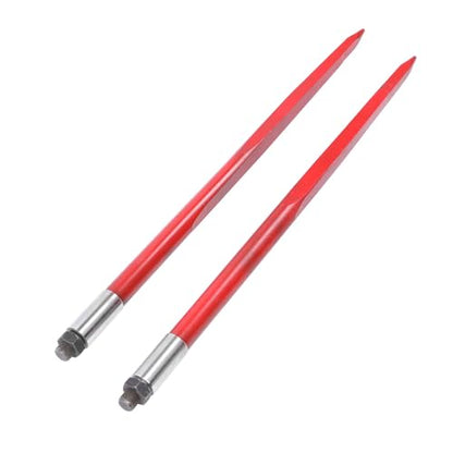 waltyotur 2PC 43" Red Hay Spear 3000lb for Bobcat Skid Steer Tractor