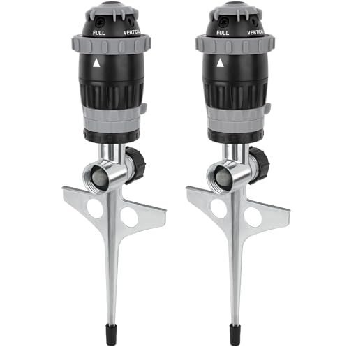 [2 Pack] RESTMO Gear Drive Sprinkler with Metal T-Spike Base,Gray - color: Gray, size: 2 Pack