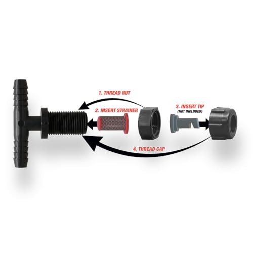 Valley Industries Polypropylene Tee Nozzle Body Kit - 11/16" MPS x 3/8" HB, 2 Pack - style: Tee Nozzle Body