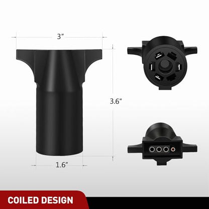 Nilight 7 Way to 4-Way Flat Blade Trailer Adapter - color: 7Pin to 4Pin Trailer Adapter