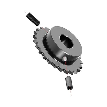 25 Tooth Roller Chain Sprocket, 25 Chain, 1/2" Bore, Kw - size: 25T/12.7(5x2.3)mm keyway