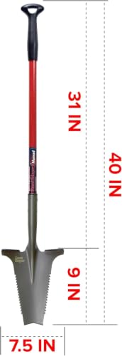 Root Slayer 22311 Nomad Garden Spade, Serrated Edge, Red - color: Red, size: Medium
