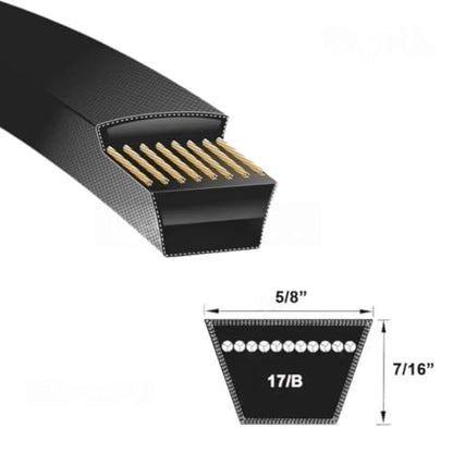 Pack of 5, BELTPLUS B207 V-Belt, Classic Wrapped Rubber Industrial V-Belt for High Power Transmission, Wear & Heat Resistant, Anti-Static 5/8 x 210 Outside Circumference - size: B207
