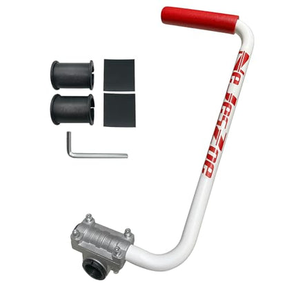 NeJesZoe Ergonomic Trimmer Grip Extension Handle with Bracket Clamp for String Trimmer, Lawn Care, Landscaping (White Red) - color: white red
