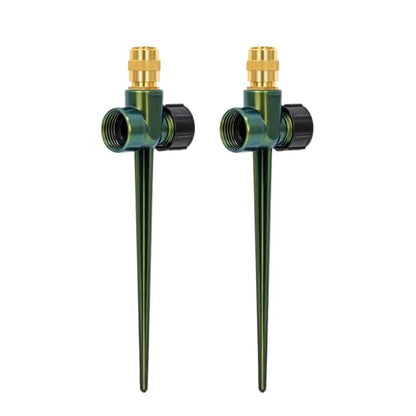 RESTMO 2 Pack Heavy-Duty Full-Metal Lawn Sprinklers for Yard - color: Green, size: 2 Pack