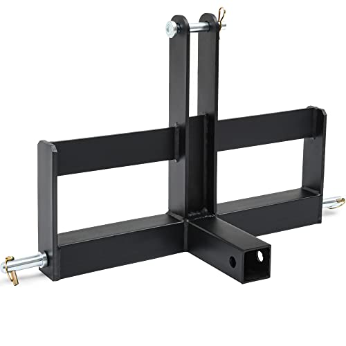 YITAMOTOR 3 Point Trailer Quick Hitch with 2" Receiver for CAT 1 Tractor - color: Black