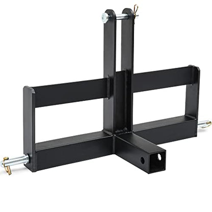 YITAMOTOR 3 Point Trailer Quick Hitch with 2" Receiver for CAT 1 Tractor - color: Black