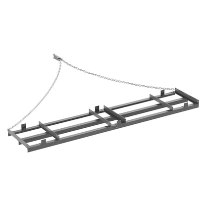 TrailBlaze Heavy Duty 8FT Drag Harrow Driveway Grader – Tow Behind Landscape Rake & Lawn Leveling Tool with 6FT Chain – for ATV, UTV, Tractor, Mower – Gravel, Sand, Soil, Hay – Gray | 96x20 inches - size: 8 ft