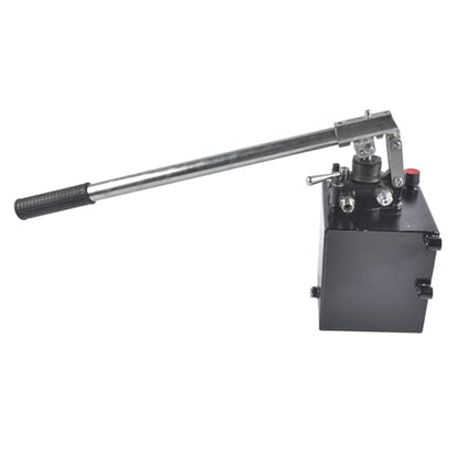 Double Acting Hydraulic Hand Pump, 3600 PSI & 1.5 CID, Hand Operated Hydraulic Pump with 5 Quart Tank and Changeover Valve, 3/8" NPT Ports Portable Hydraulic Power for Equipment Maintenance Vahaha - size: 1.5 CID