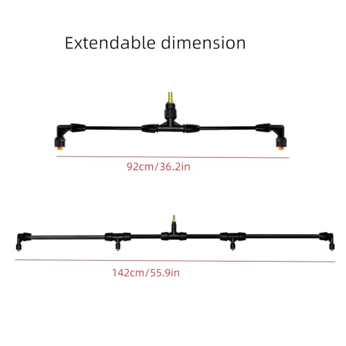3 Nozzles Sprayer Boom Wand with Brass Fitting, Detachable Wide-Coverage Spray Attachment for Tractor or ATV Spray System
