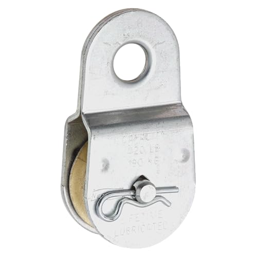 National Hardware Fixed Single Pulley, 1-1/2 in, Die Cast Zinc, Zinc Plated - size: 1-1/2"