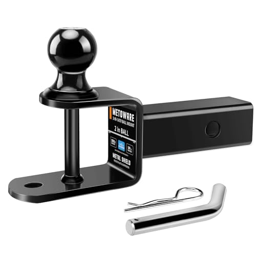 METOWARE ATV/UTV Trailer Hitch 3-in-1 Towing Ball Mount, Fit 2'' Receiver - size: 2"Receiver