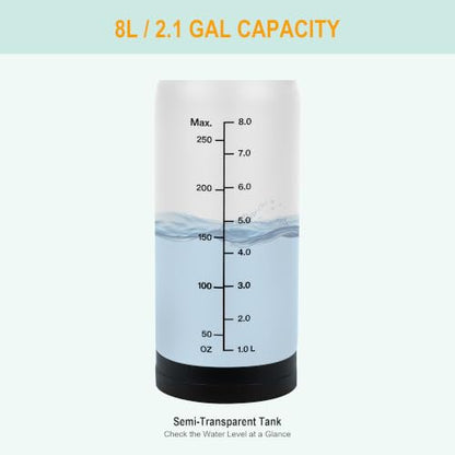 8L/2.1-Gal Portable Shower for Beach & Camping, 10 Spray Patterns - color: White-8L