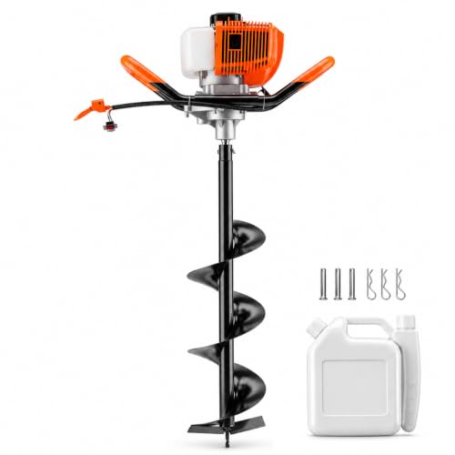 GarveeTech 43CC Gas Auger, 8-Inch Bit, for Farms, Gardens and Fencing