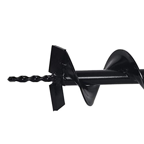 XtremepowerUS V-Type Earth Auger Post Hole Digger Fence Tree Borer 55cc 2-Stroke Gas Powered with (2) Drill Bits (4" & 10" Bits) Set