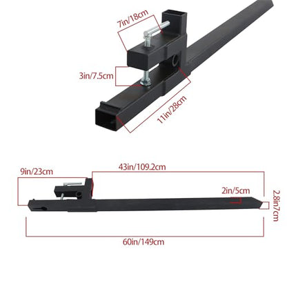 60" 2000lbs Clamp On Pallet Forks for Tractor Skid Steer