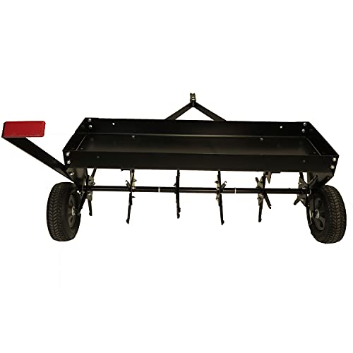 Brinly Tow Behind Plug Aerator with Universal Hitch, 40" - Flat Black - color: Flat Black