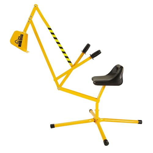 Big Dig Excavator Ride-On Sandbox Digger with 360 Rotation Base, Yellow - color: Yellow