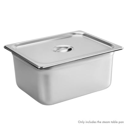 New Star Foodservice 1/2 Size Stainless Steel Steam Table Pan, 12.8 x 10.5 x 6.0 Inches, 18/8 Stainless Steel, 24 Gauge, NSF Certified (Set of 6) - size: 1/2, style: 6" Deep