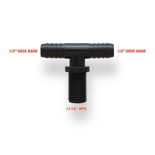 Valley Industries Polypropylene Tee Nozzle Body Kit - 11/16" MPS x 3/8" HB, 2 Pack - style: Tee Nozzle Body