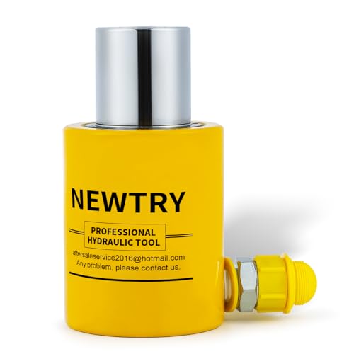 NEWTRY 50T Short Hydraulic Ram Jack, 2" Stroke Porta Power Ram Auto Retract - size: 50T