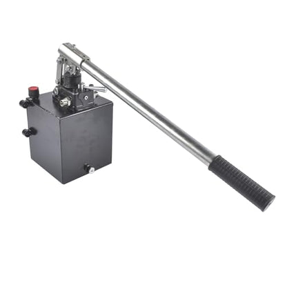 Double Acting Hydraulic Hand Pump, 3600 PSI & 1.5 CID, Hand Operated Hydraulic Pump with 5 Quart Tank and Changeover Valve, 3/8" NPT Ports Portable Hydraulic Power for Equipment Maintenance Vahaha - size: 1.5 CID