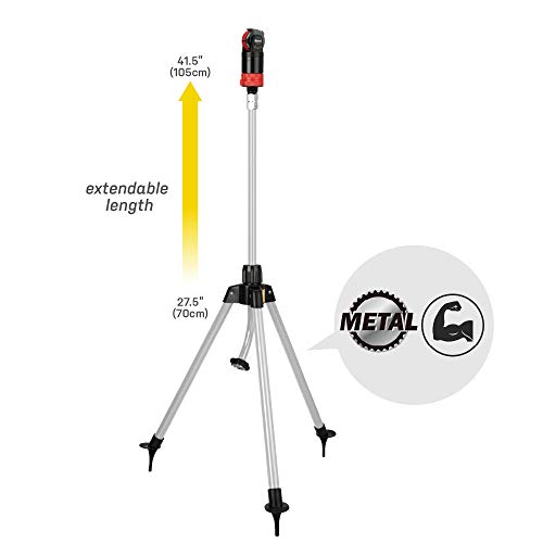 Eden 94150 Multi-Pattern Turbo Gear Drive Metal Tripod Sprinkler Plus One-Direction Misting System w/Quick Connect Starter Kit, 360 Degree Coverage - style: Upgraded Tripod