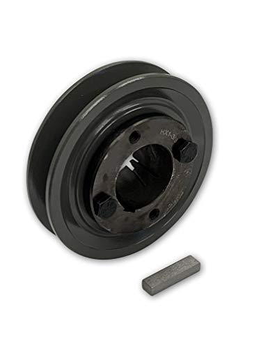 Single Groove 5.45" Cast Iron Electric Motor " H " Pulley/Sheave, Bushing Included, for 5/8" Top Width B/5L/BK/5LK Section V Belt, 1 Groove Pulley (1-3/8" Shaft / 1.375 Bore, BK57H) - size: 1-3/8" Shaft / 1.375 Bore
