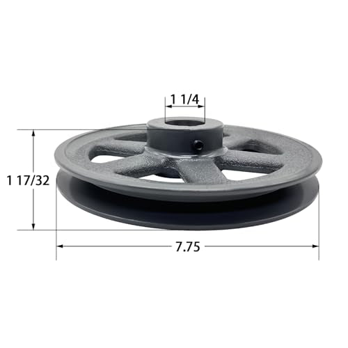 BK80-1-1/4,BK80114 v Belt Pulley,7.75 inch OD, 1 1/4 Inch Bore,Cast Iron Material,BK Single Groove v Belt Pulleys for "4L" or "A" Belts and "5L" or "B" Belts - size: 7.75 inch OD, 1-1/4 inch Bore, style: 1 Groove