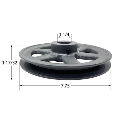 BK80-1-1/4,BK80114 v Belt Pulley,7.75 inch OD, 1 1/4 Inch Bore,Cast Iron Material,BK Single Groove v Belt Pulleys for "4L" or "A" Belts and "5L" or "B" Belts - size: 7.75 inch OD, 1-1/4 inch Bore, style: 1 Groove