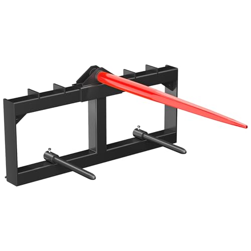 49" Skid Steer Hay Spear Attachment, 2000 Loading Capacity