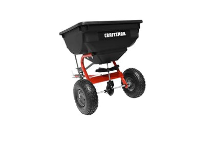 CRAFTSMAN Universal Tow Behind Broadcast Spreader for Seed, Fertilizer, and Ice Melt, 85 lb Capacity with Direct Rod Flow Control