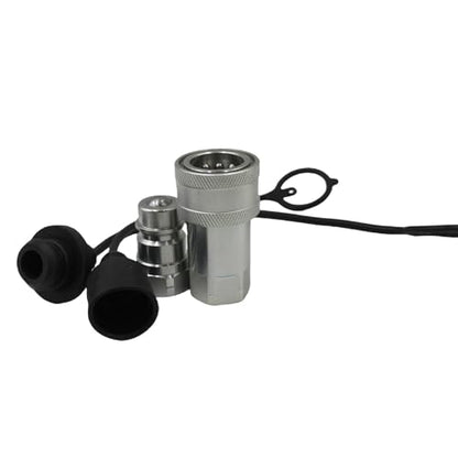 2-Set 1/2" Ag ISO5675 Carbon Steel Hydraulic Quick Disconnect Coupling Ball Valve，Pioneer Type with Black and Green Colour Dust Cap - size: 1/2"NPT-Ball(Black and Green)