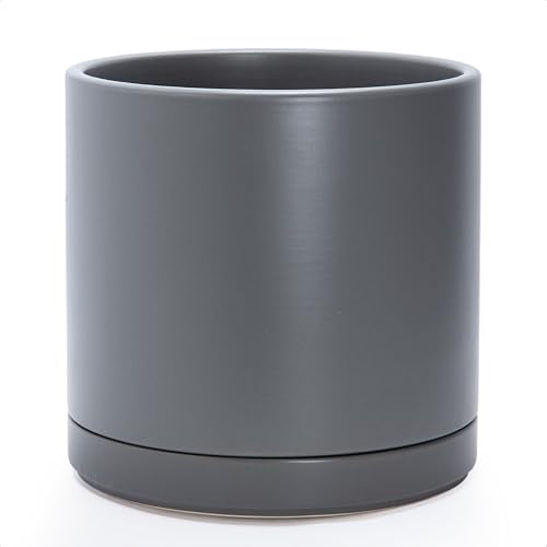 D'vine Dev 12 Inch Ceramic Planter Pot, Grey, 94-O-F-3 - color: Gray, size: X-Large